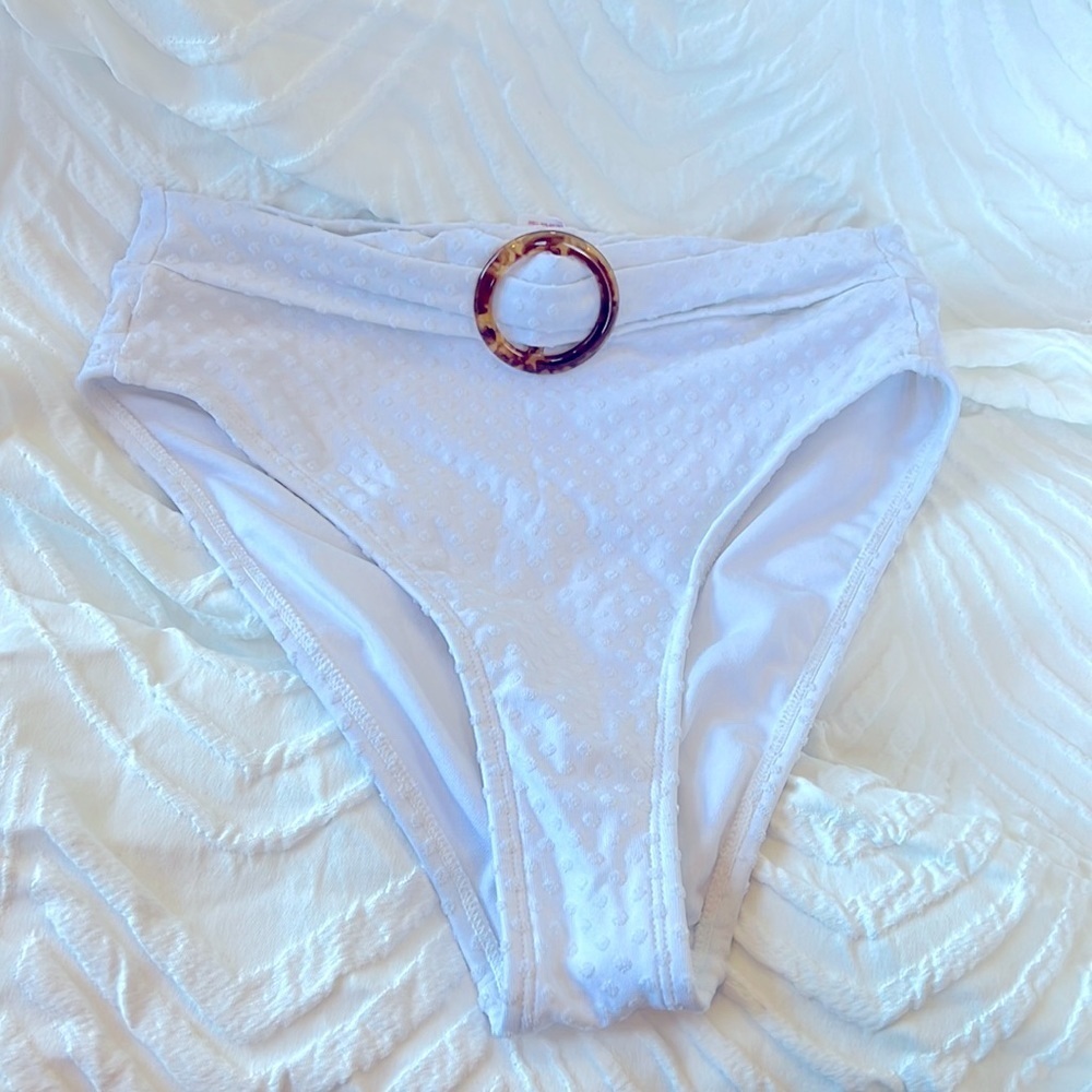 White High Waist Bikini Bottom